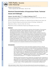 Electrical characterization of acupuncture points