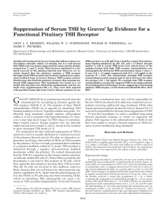 Suppression of Serum TSH by Graves` Ig: Evidence for a Functional