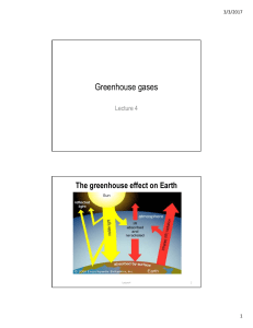 Lecture 4 – Greenhouse gases