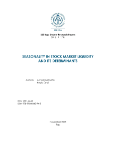 SEASONALITY IN STOCK MARKET LIQUIDITY AND ITS