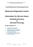 Molecular Diagnostics Centre Information for Service Users: