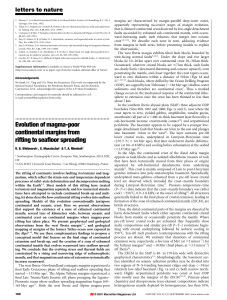 Evolution of magma-poor continental margins from rifting to sea¯oor