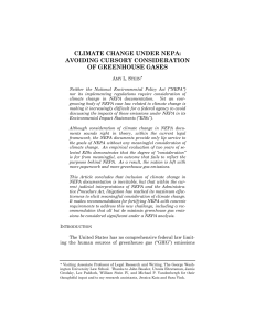 climate change under nepa: avoiding cursory consideration of