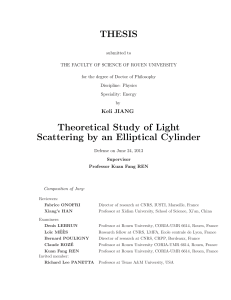 THESIS Theoretical Study of Light Scattering by an Elliptical Cylinder
