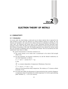 electron theory of metals