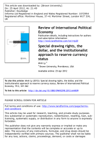 Special drawing rights, the dollar, and the institutionalist approach to