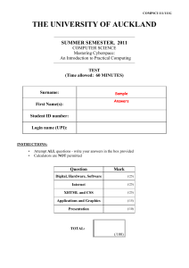 THE UNIVERSITY OF AUCKLAND - Department of Computer Science