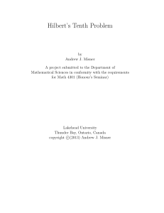 Hilbert`s Tenth Problem