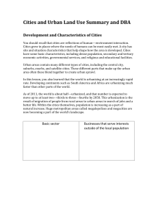 Cities and Urban Land Use Summary and DBA