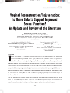 Vaginal reconstruction/rejuvenation: Is there data to support