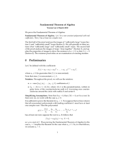 Proof of the Fundamental Theorem of Algebra