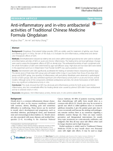Anti-inflammatory and in-vitro antibacterial