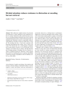 Divided attention reduces resistance to distraction at encoding but