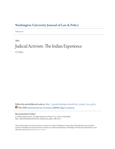Judicial Activism: The Indian Experience