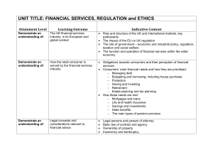 UNIT TITLE: FINANCIAL SERVICES, REGULATION and ETHICS