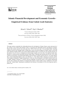 Islamic Financial Development and Economic Growth