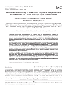 Evaluation of the efficacy of albendazole sulphoxide and