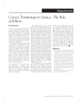 Correct Terminology in Science: The Role of Editors