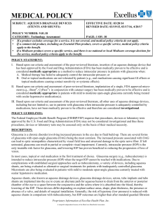 Aqueous Drainage Devices - Excellus BlueCross BlueShield