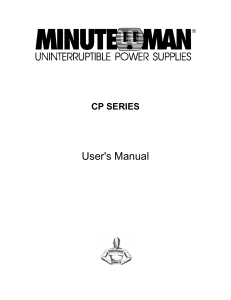 User`s Manual - Minuteman UPS