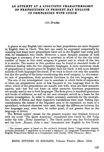 JiH Hruska A glance at any English text ensures us that prepositions