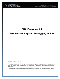 DNA Evolution 3.1 Troubleshooting and Debugging Guide