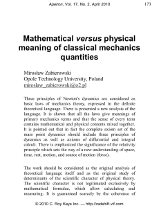 Mathematical versus physical meaning of classical