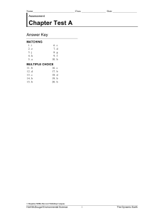 Chapter Test A The Dynamic Earth