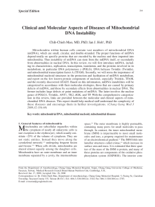 Clinical and Molecular Aspects of Diseases of Mitochondrial DNA
