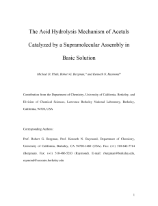 The Acid Hydrolysis Mechanism of Acetals Catalyzed