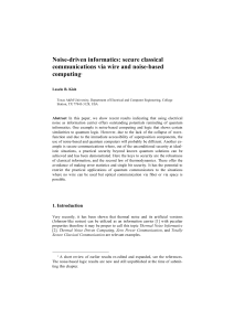 Noise-driven informatics: secure classical communications via wire