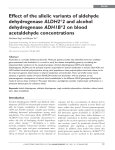 Effect of the allelic variants of aldehyde