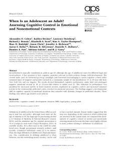 When Is an Adolescent an Adult? - Waisman Laboratory for Brain