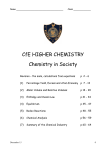 CfE HIGHER CHEMISTRY Chemistry in Society