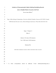 Hallam, S. Isolation of chemoautotrophic sulfur