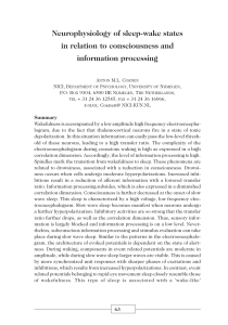 Neurophysiology of sleep-wake states in relation to consciousness