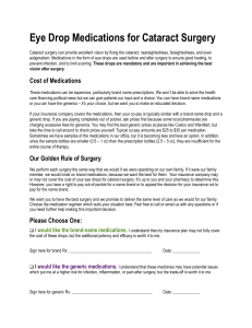 Eye Drop Medications for Cataract Surgery