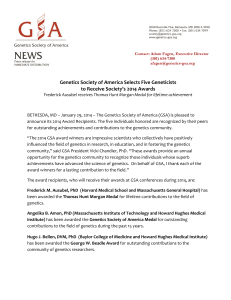 View Press Release - Genetics Society of America