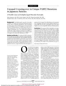 Unequal Crossing-over in Unique PABP2 Mutations in Japanese