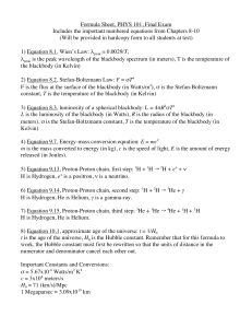 Formula Sheet, PHYS 101, Final Exam Includes the important