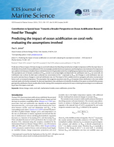 Predicting the impact of ocean acidification on coral reefs