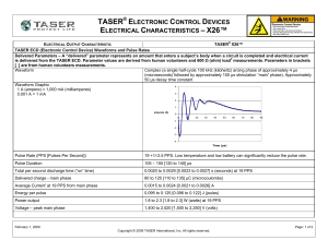 TASER X26 Electrical Characteristics
