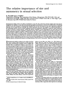 The relative importance of size and asymmetry in sexual selection