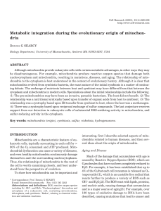Metabolic integration during the evolutionary origin of