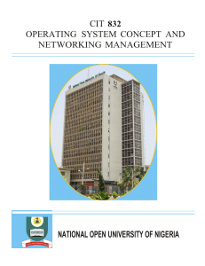cit 832 operating system concept and networking management