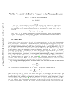 On the Probability of Relative Primality in the Gaussian Integers