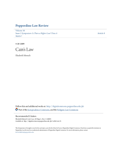 Cain`s Law - Pepperdine Digital Commons