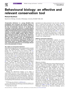 Behavioural biology: an effective and relevant conservation tool