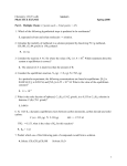 Answers PRACTICE EXAM II Spring 2008 Part I. Multiple Choice (3