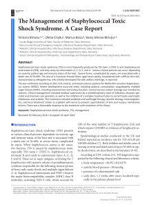 The Management of Staphylococcal Toxic Shock Syndrome. A Case